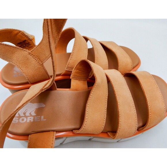 Sorel Joanie III Womens Tan Suede Slingback Wedge Sandals NL4673-877 Size 8 - Picture 7 of 14